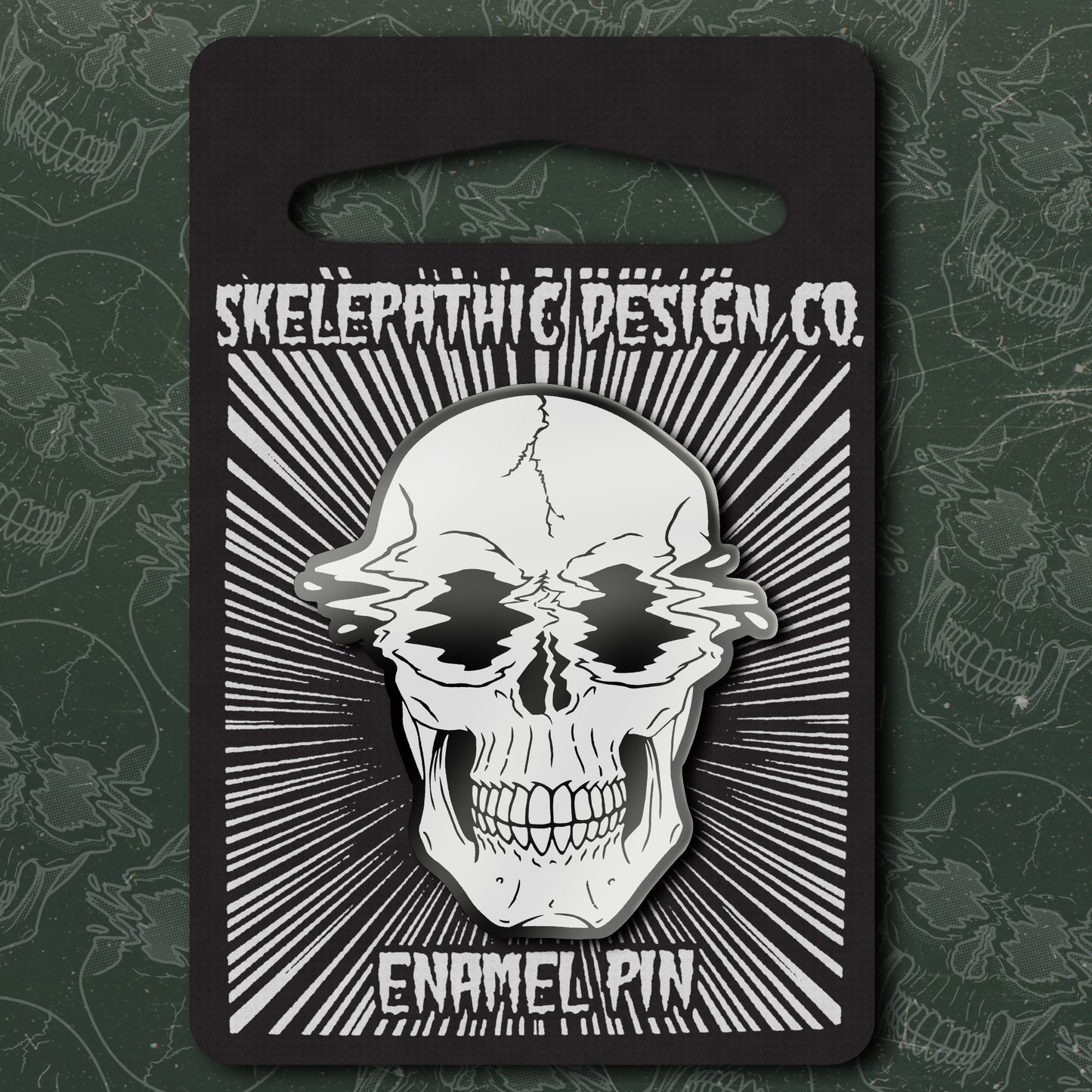 Distorted Skull Enamel Pin