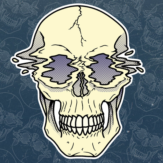 Distorted Skull Vinyl Sticker