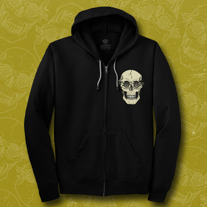 Distorted Skull Zip Up Hoodie