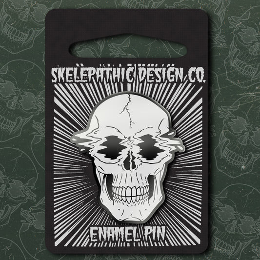 Distorted Skull Enamel Pin